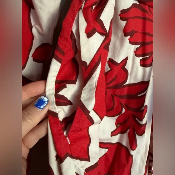 Printed Shirt Dress by Maeve for Anthropologie Red Size 1X - Picture 6 of 16